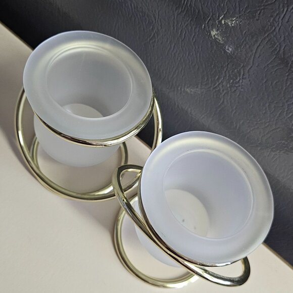 PartyLite Gemini Votive Candle Holder 3.5" gold holders frosted glass glam gold - Picture 5 of 14